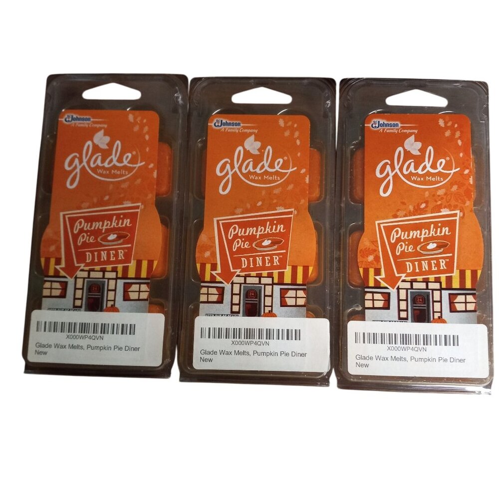 Glade Scented Wax Melts Pumpkin Pie Diner Scent Lot of 3 Packs Discontinued NEW